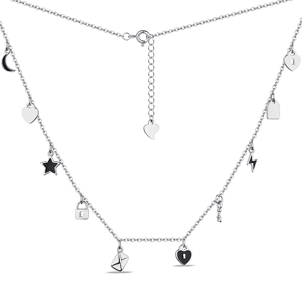 Серебряное колье с подвесками (арт. 7507/2015еч) – изображение 2