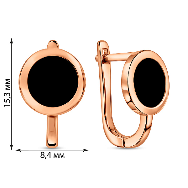 Золотые серьги с эмалью Лýна (арт. 111216еч) – изображение 2