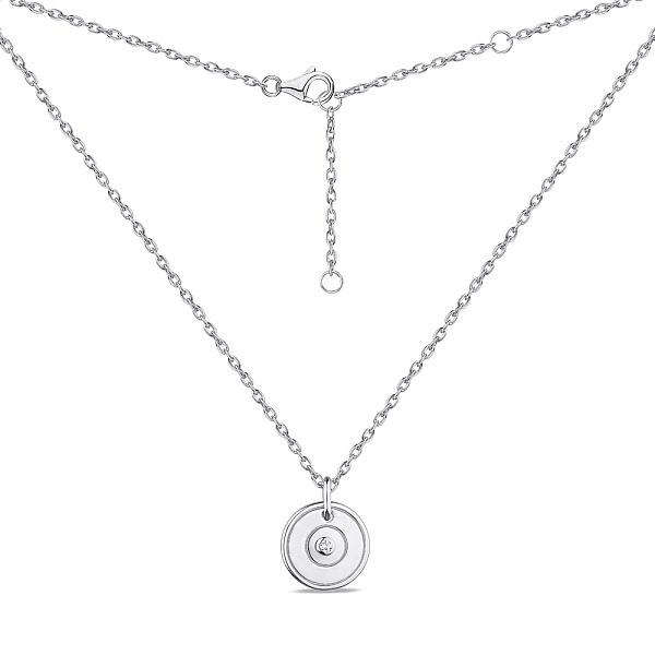 Серебряное колье с фианитом (арт. 7507/1628) – изображение 2