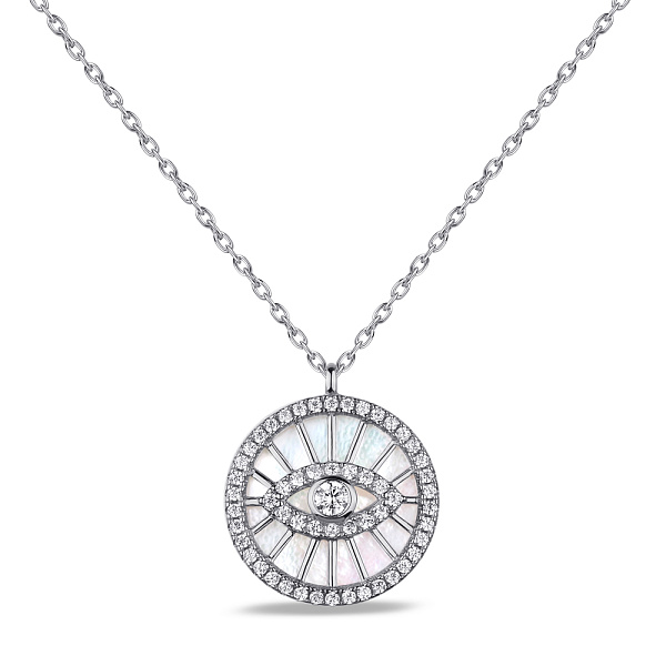 Колье из серебра с перламутром и фианитами (арт. 7507/1907п) – изображение 1