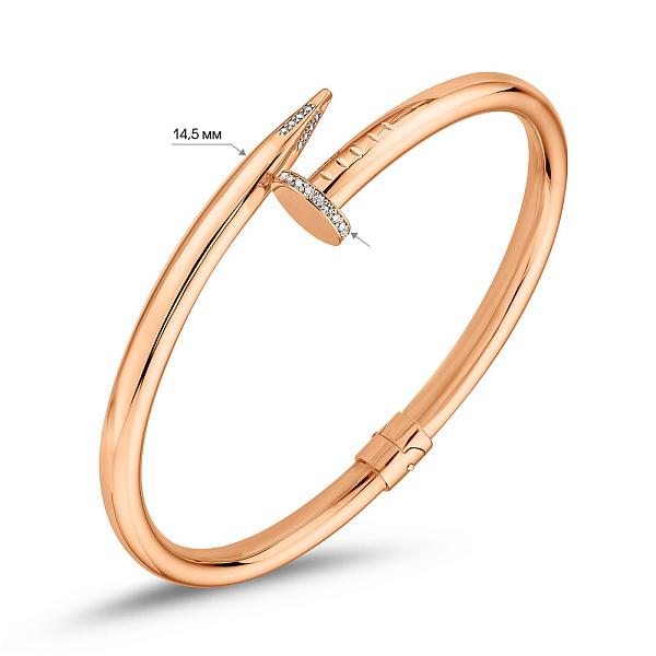 Золотой браслет в форме гвоздя (арт. 340019) – изображение 3