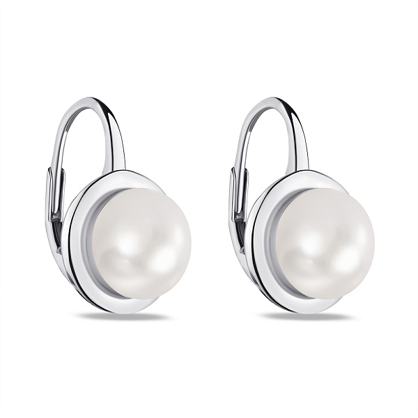 Серебряные серьги с жемчугом  (арт. 7502/4520жб) – изображение 1