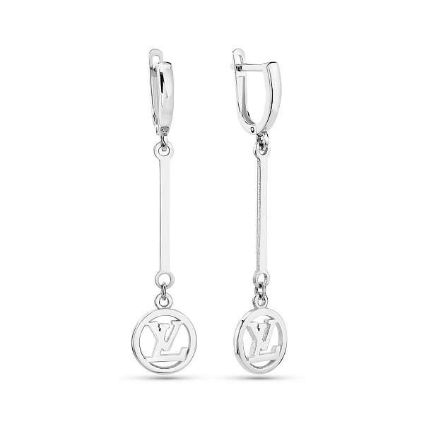 Серьги-подвески из белого золота (арт. 107015б) – изображение 1