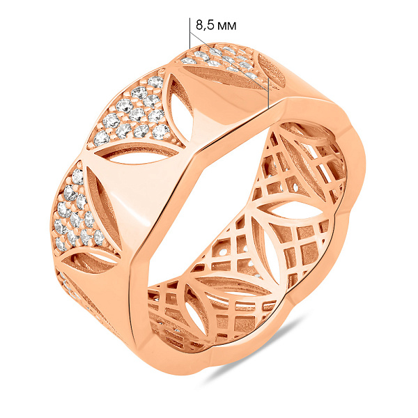 Кольцо из красного золота с фианитами (арт. 156600) – изображение 6
