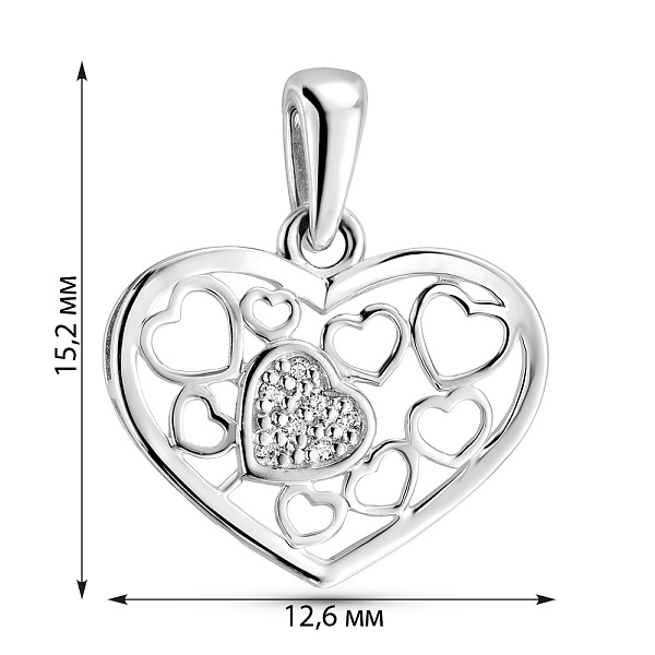 Кулон из белого золота с бриллиантами (арт. П011440б) – изображение 2