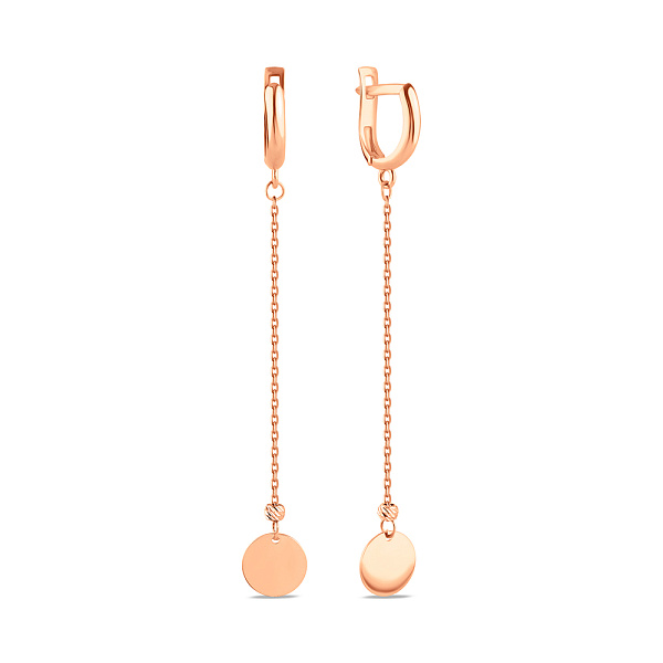 Золотые серьги-подвески Монеты (арт. 1091063) – изображение 1