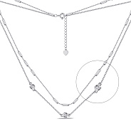 Двойное колье из серебра с фианитами Trendy Style (арт. 7507/2055)