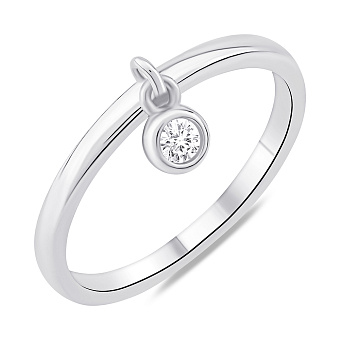 Серебряное кольцо с одним фианитом (арт. 7501/6953)