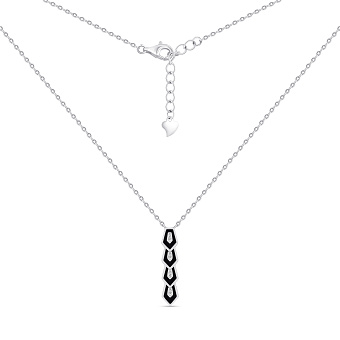 Серебряное колье с эмалью (арт. 7507/2373еч)