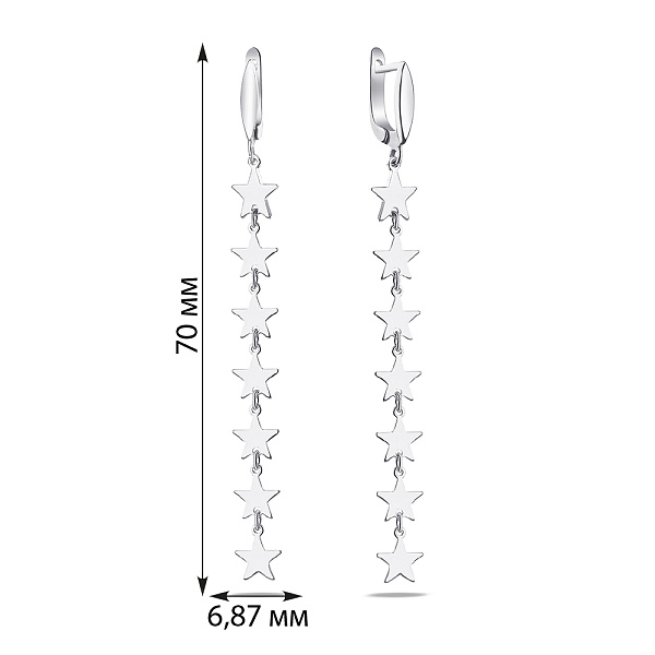 Срібні сережки «Зірочки» (арт. 7502/3733) – зображення 2