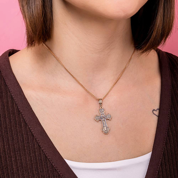 Хрестик з червоного золота (арт. 501015ч) – зображення 3