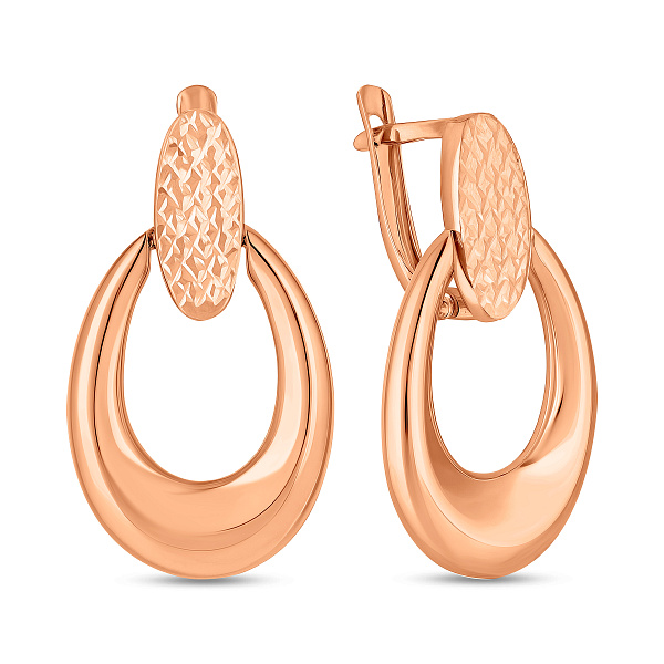 Сережки-підвіски з червоного золота (арт. 1092090) – зображення 1