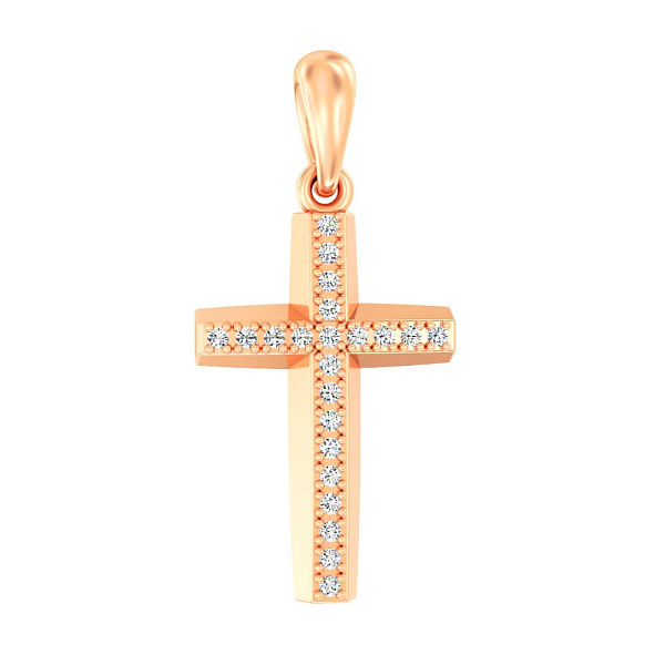 Хрестик з золота з діамантами  (арт. П011380010) – зображення 1
