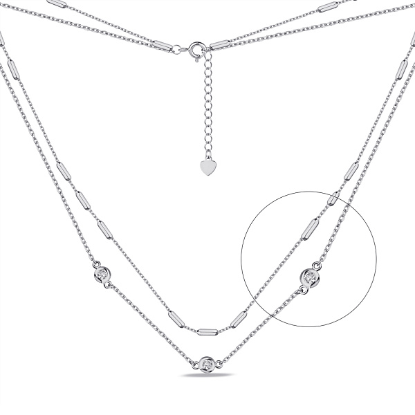 Двойное колье из серебра с фианитами Trendy Style (арт. 7507/2055) – изображение 1