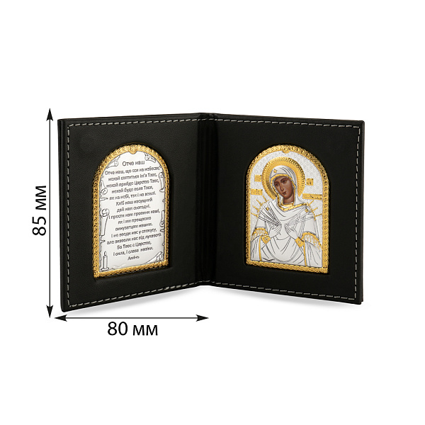 Икона Божья Матерь Семистрельная (80х85 мм) (арт. K/006G/UA) – изображение 2