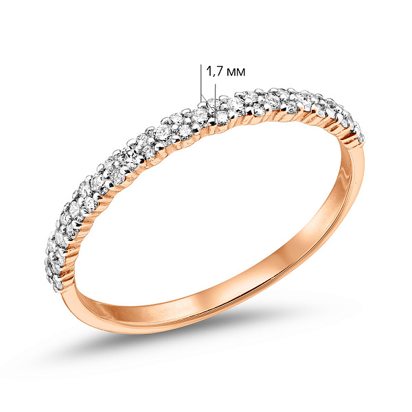 Золота каблучка з доріжкою з діамантів (арт. 1192053201) – зображення 3