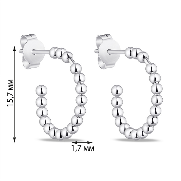 Пусеты из серебра без камней (арт. 7518/6419) – изображение 2