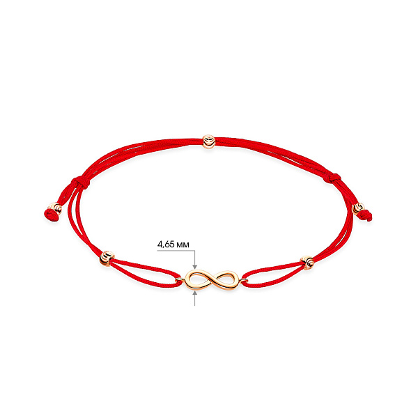 Браслет з червоною ниткою і з золотими вставками (арт. 340001к) – зображення 3