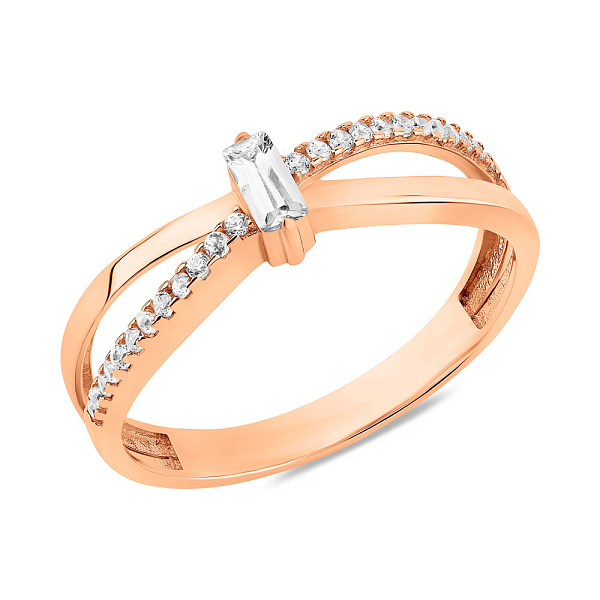 Каблучка з червоного золота з фіанітами (арт. 156452) – зображення 1