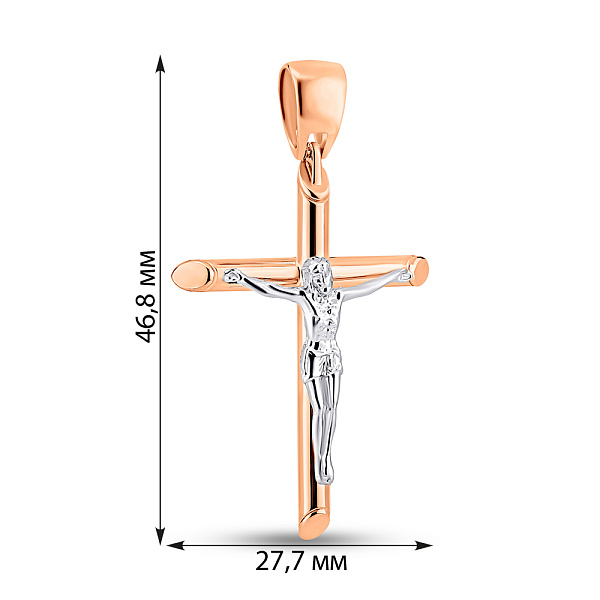 Золотой крестик без камней (арт. 500717) – изображение 3