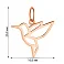 Подвес "Колибри" из красного золота без камней (арт. 424553) – изображение 2