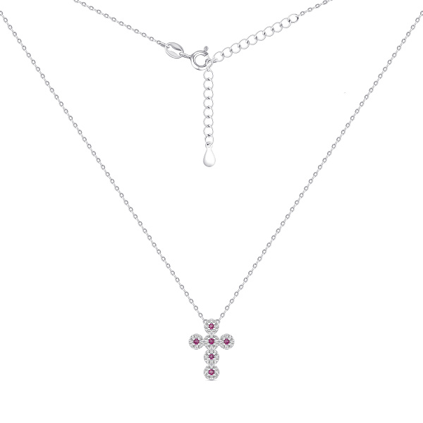Серебряное колье с крестиком (арт. 7507/2366амлн) – изображение 2