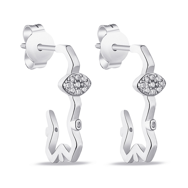 Серьги из серебра с фианитами (арт. 7518/6411) – изображение 1