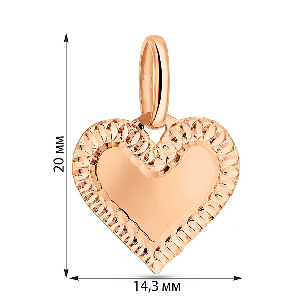 Золотий кулон Сердечко (арт. 424864) – зображення 4