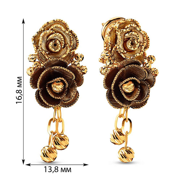 Золоті сережки Francelli без каменів (арт. 105687жкр) – зображення 2