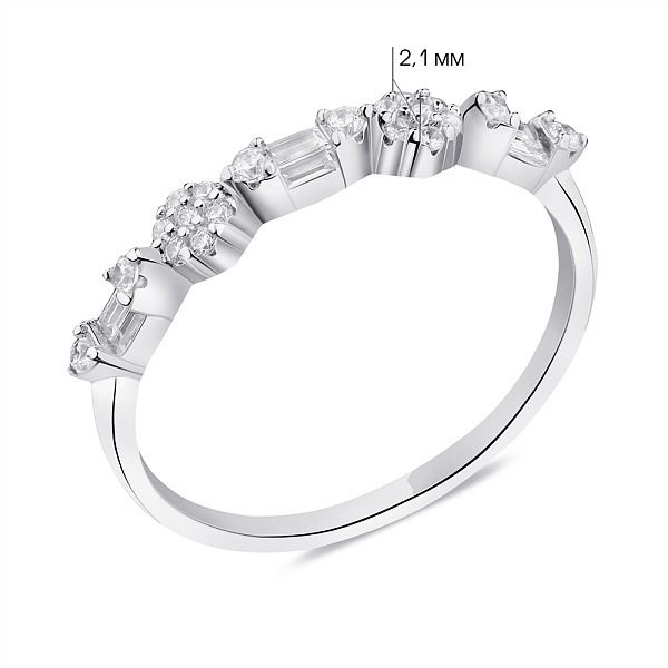 Срібна каблучка з фіанітами (арт. 7501/6224) – зображення 2