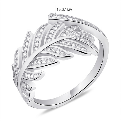 Широкое серебряное кольцо с фианитами (арт. 7501/К2Ф/820-17,5)
