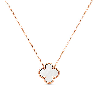 Фото Кольє Конюшина з червоного золота з перламутром (арт. 361496/10п)