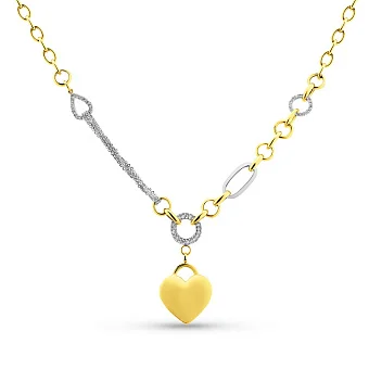 Кольє з жовтого і білого золота з фіанітами (арт. 350783жб)