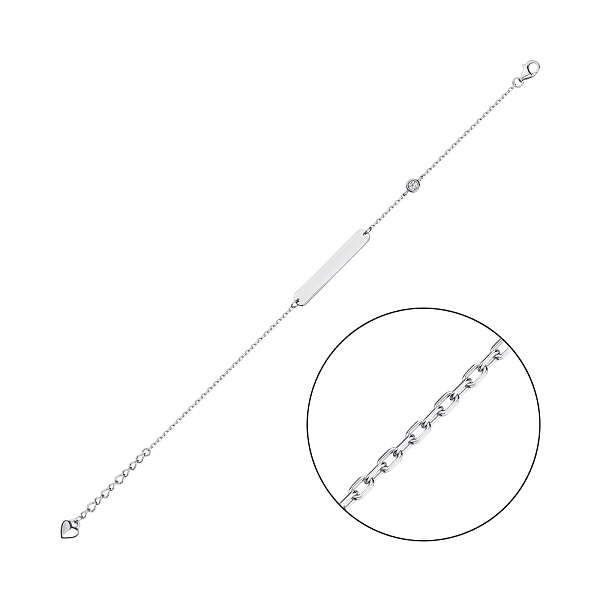 Серебряный браслет с фианитом (арт. 7509/4806) – изображение 1