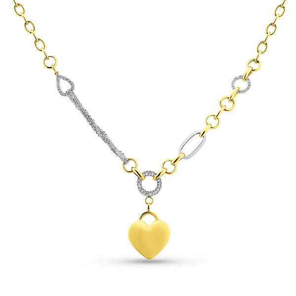 Кольє з жовтого і білого золота з фіанітами (арт. 350783жб) – зображення 1