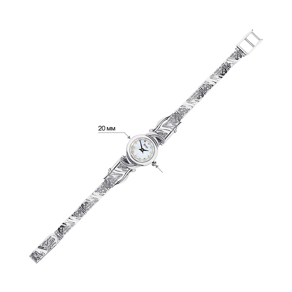 Срібний жіночий годинник з фіанітами (арт. 7926/7110005/1) – зображення 2