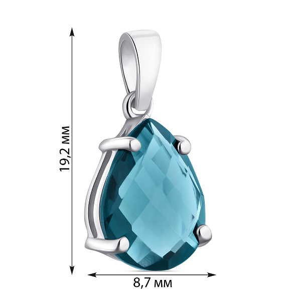 Срібний кулон Крапля з топазом (арт. 7503/2151067Пл) – зображення 2