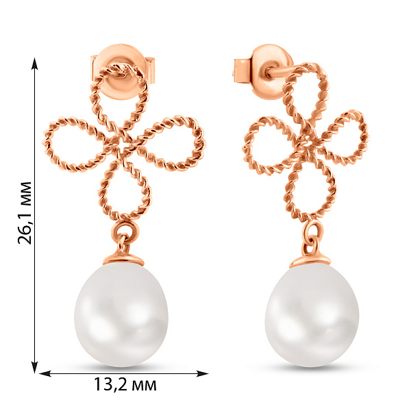 Золотые серьги с жемчугом (арт. 102540прлб) – изображение 4