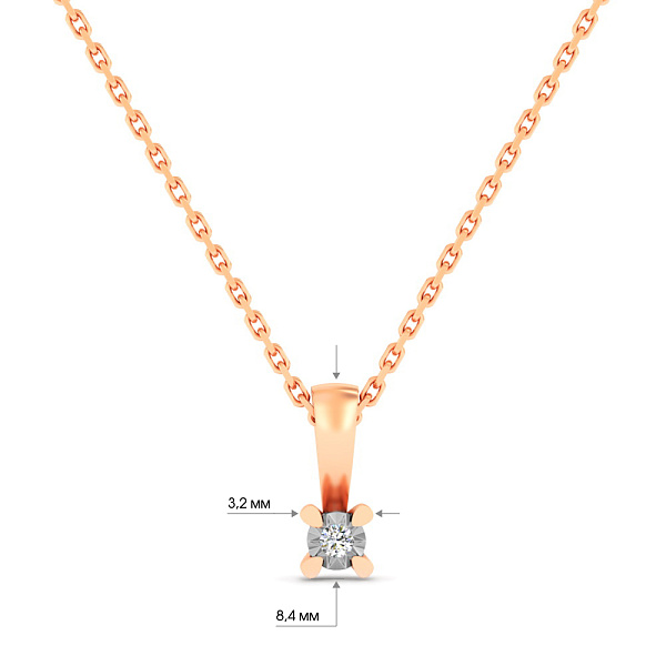 Золоте кольє з діамантом (арт. Ц011754) – зображення 2