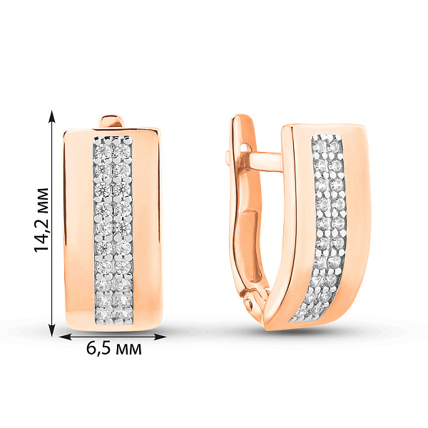 Золотые серьги с фианитами (арт. 111600) – изображение 4