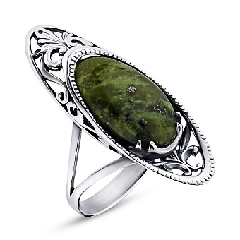 Серебряное кольцо с змеевиком (арт. 7901/2150018Зк)