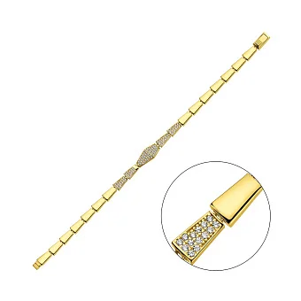 Браслет из желтого золота с фианитами (арт. 326886ж)