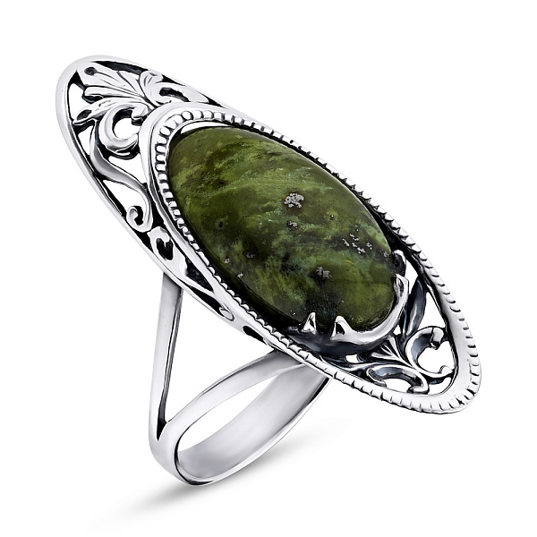 Серебряное кольцо с змеевиком (арт. 7901/2150018Зк) – изображение 1