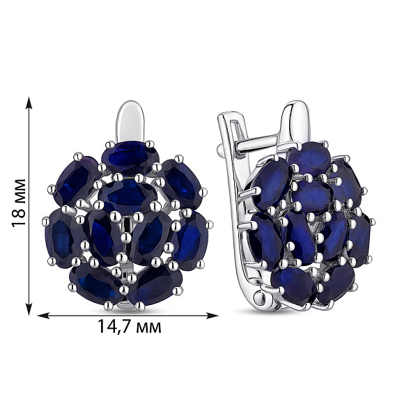 Серебряные серьги с сапфирами (арт. 7502/1987292Спс) – изображение 2