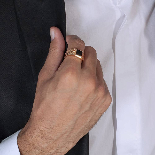 Золотий перстень з емаллю (арт. 170069) – зображення 2