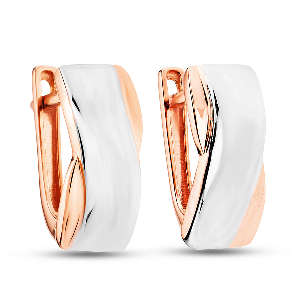 Сережки з червоного та білого золота (арт. 105841кб) – зображення 1