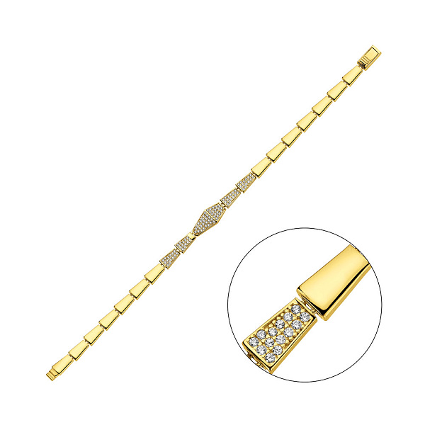 Браслет из желтого золота с фианитами (арт. 326886ж) – изображение 1
