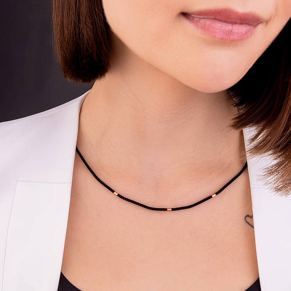 Шелковый шнурок с золотыми вставками (арт. 360144) – изображение 4