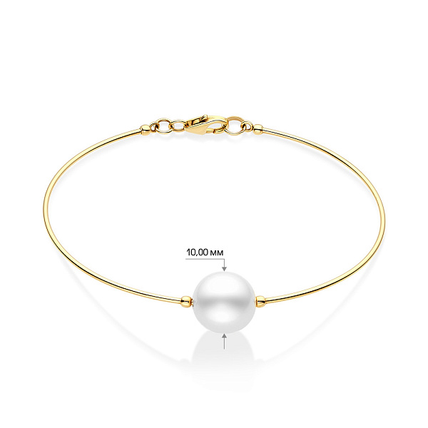 Браслет из желтого золота с жемчугом (арт. 325194жпрлб) – изображение 3