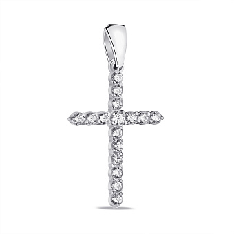 Фото Срібний хрестик з фіанітами (арт. 7503/294пю)